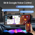 Haudio wireless Android Auto screen showing Bluetooth settings and smartphone music playback controls