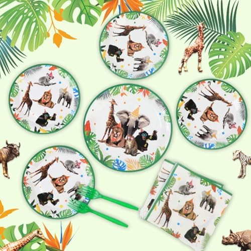 Safari animals plates for 24 guests