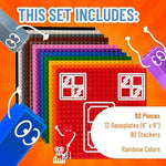 Stackable baseplates with toy display and building bricks