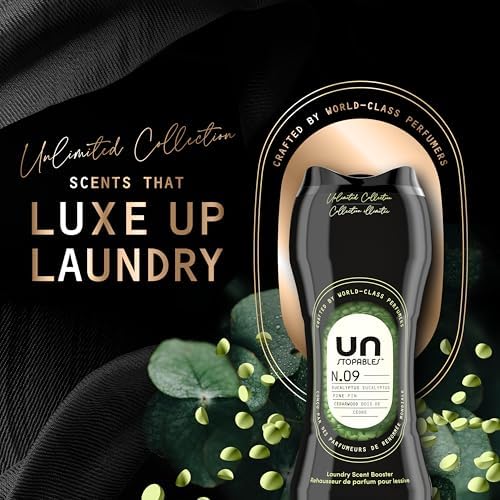Downy premium laundry scent beads Number 09 packaging highlighting eucalyptus and cedarwood notes