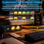 Aluminum computer numerical control machined stereo audio component with manual adjustment buttons