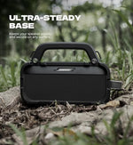 Dexnor heavy duty speaker case side angle showing the anti-slip silicone feet for stability