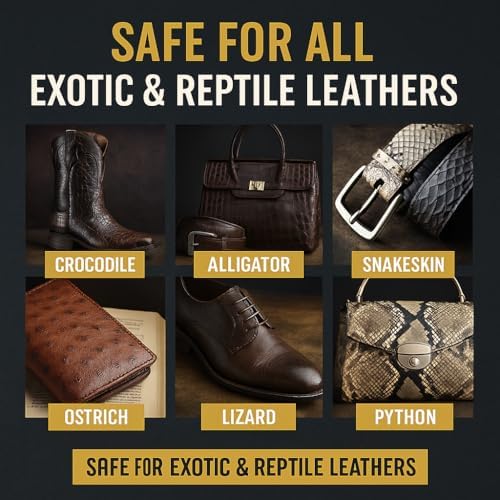 Eagle reptile leather cleaner showing back label details and instructions for use.