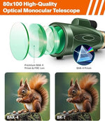 ASxmhGo waterproof monocular telescope mounted on the included tabletop tripod side view
