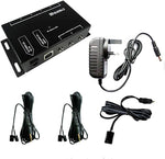 SZBJ IR repeater kit front view showing the central distribution box and cables
