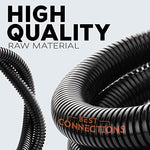 Best Connections polyethylene protective cable sleeves close up on corrugated texture