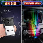 Compact sound activated car LED light displaying the integrated control button and sound sensor