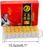 Traditional Chinese moxibustion rolls made of 10 year aged Artemisia wormwood.