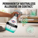 Clorox plant based anti allergen fabric spray bottle showcasing the product label details