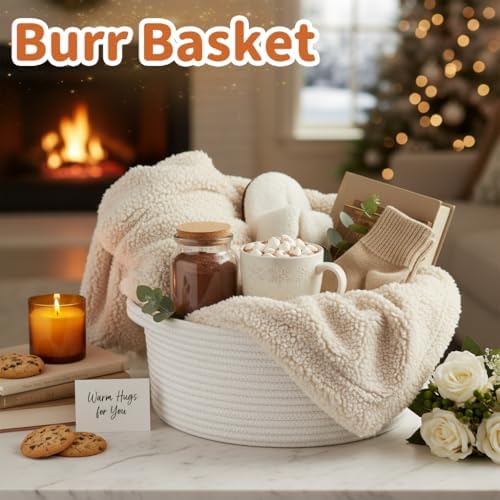 Pro Goleem cotton rope storage basket used as a nursery organizer with baby toys.