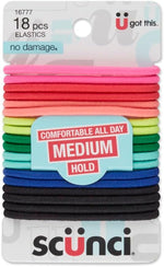 Scunci black elastic ponytail holders pack of 14 count daily hair accessories