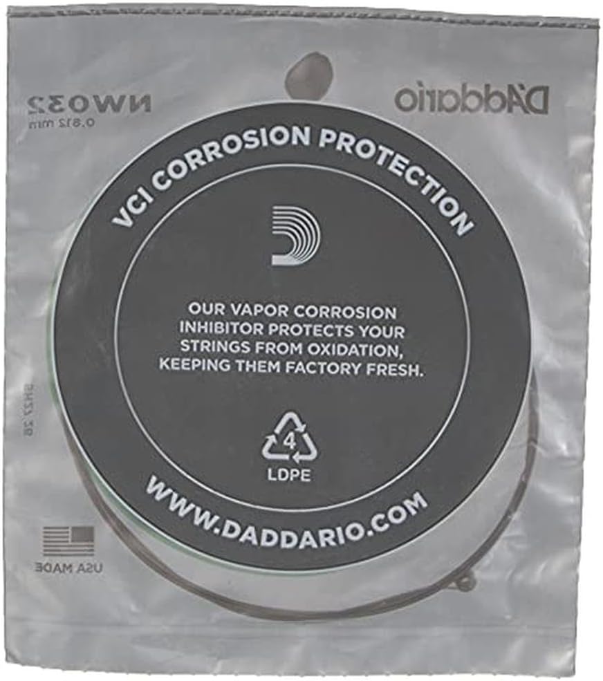 D'Addario guitar string wrapper showing gauge information