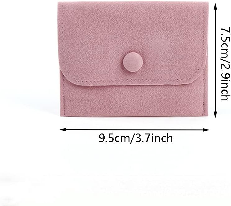 6 Pcs Velvet Jewelry Storage Bags with Snap Button Jewelry Gift Packaging Bags Purse Jewelry Pouches for Rings, Bracelets, Necklaces, Earrings,Watch and Other Small Item (Pink) - Image 4
