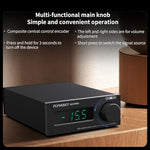 FLYINSKY high fidelity audio component package including the silver preamplifier and infrared remote control.