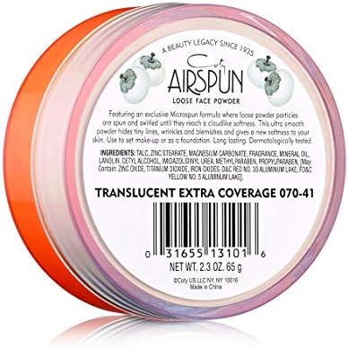 Airspun translucent powder applied on skin swatch