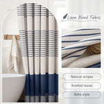 Decorative tassel detail on XOGUIBO linen shower curtain