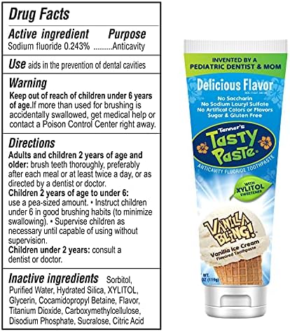 Tanner's Tasty Paste packaging showing SLS-free and gluten-free labels