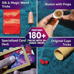 Child performing magic tricks with Klever Kits set