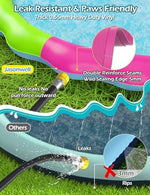 Water spraying from the reinforced borders of the outdoor pet cooling pool
