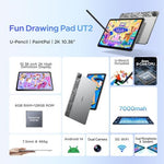 Ugee UT2 tablet propped up on its smart folio case stand