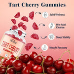Side profile of Yonrave tart cherry gummies bottle showing ingredients
