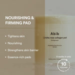 Abib non animal collagen toner pads container with Korean skincare packaging