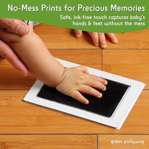 Extra large non toxic inkless pad showing the clean touch film layout for newborn handprints.