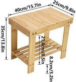 KKTONER lightweight wooden foot rest stool showing smooth rounded corners and sanded child safe edges.