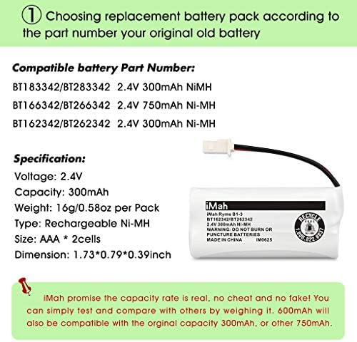 Authentic USA imported cordless telephone replacement battery pack for home office use.