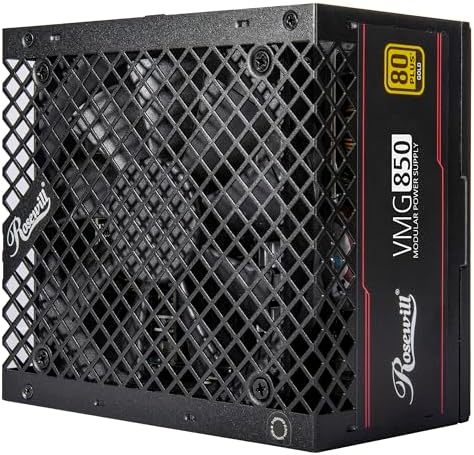 Rosewill VMG series ATX 3.1 compatible power supply rear ventilation panel and main power switch