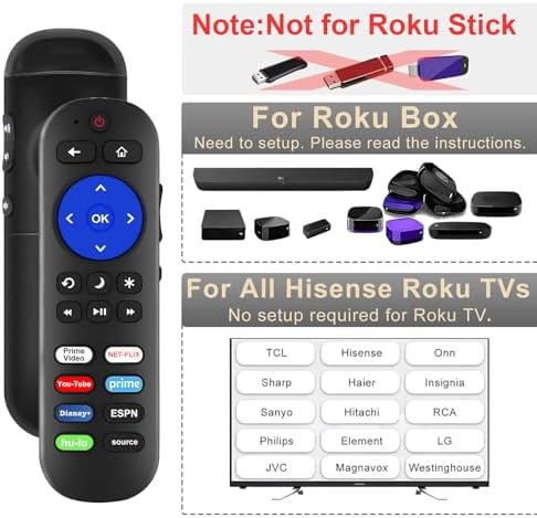 Close up view of the infrared smart remote control featuring quick access streaming shortcut buttons and tactile directional navigation pad.