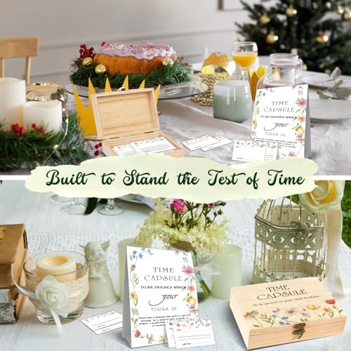 Floral themed time capsule sign for baby shower party