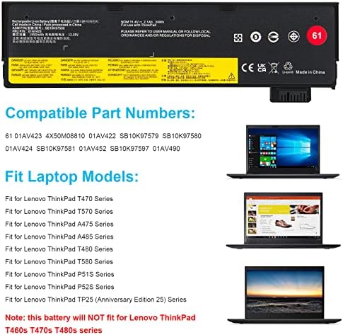 Estengpro thin profile laptop battery demonstrating original dimensions and form factor