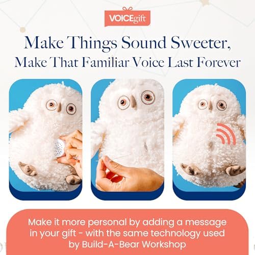 VoiceGift reliable memory voice recorder showing the simple squeeze mechanism for clear audio playback