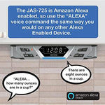 Jensen smart audio system under cabinet mount installation showing included power adapter connection