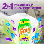 Gain 2 in 1 freshness plus odor protection label close up view