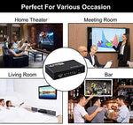 Kgnm black metal 1080p streaming device resting on a tabletop setting showing clean port integration.