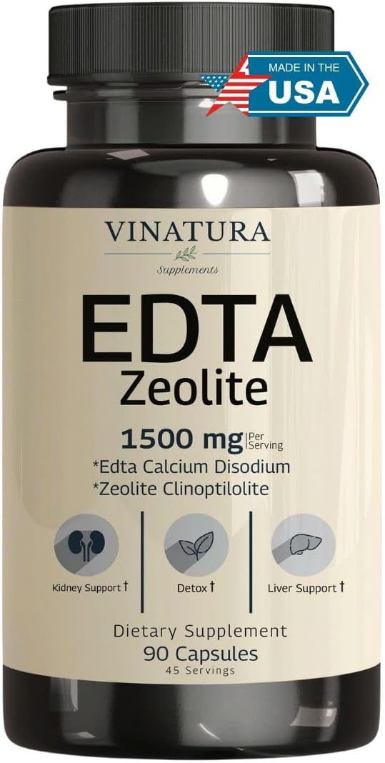 Vinatura EDTA Calcium Disodium and Zeolite supplement bottle front view