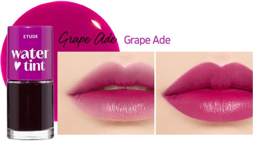 ETUDE Dear Darling Water Tint lip stain - Grape Ade + Strawberry Ade (2 pcs) - Image 3