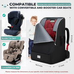 RAINSMORE Padded Car Seat Travel Bag for Airplane Heavy Duty Car Seat Backpack for Air Travel Baby Carseat Cover Bags for Airport Large Car Seats Carrier Fits Car Seats & Booster Seats, Black - Image 3