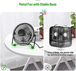 Rear view of the mini metal cooling fan showing the speed control switch and brushless motor housing.