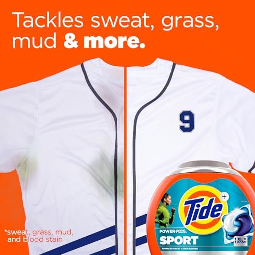 Back label of Tide Sport detergent showing usage instructions and ingredients