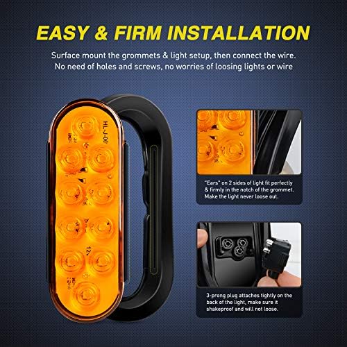 Nilight heavy duty trailer indicators showing the shake proof design and aluminum substrate circuit board placement.
