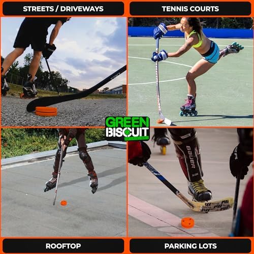 Green Biscuit 24 pack orange shooters premium hockey training gear