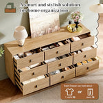 Nine deep drawers of Chrangmay storage cabinet fully extended