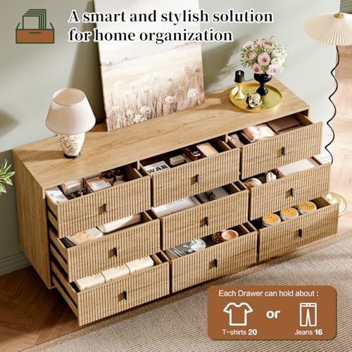 Nine deep drawers of Chrangmay storage cabinet fully extended