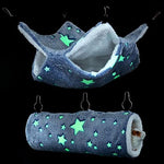 Close up of Mogoko glow in the dark star print fabric