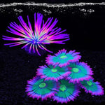 HIKTQIW artificial soft anemone coral plant ornament glowing under blue aquarium light
