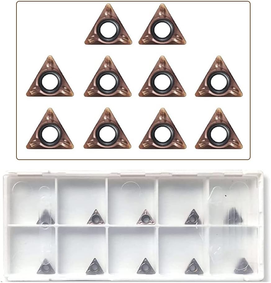 SI FANG Turning Carbide Indexable Inserts for mini Pneumatic Chamfering Machine, Tungsten Steel Replaceable Blade Lather Turning Tool Bit, Metal Cutting and Chamfering,10 Pieces in A Box - Image 1