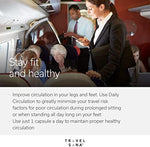 Authentic USA imported TRAVELSANA natural circulatory support supplement package detailing vascular health benefits